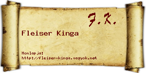 Fleiser Kinga névjegykártya