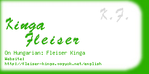 kinga fleiser business card